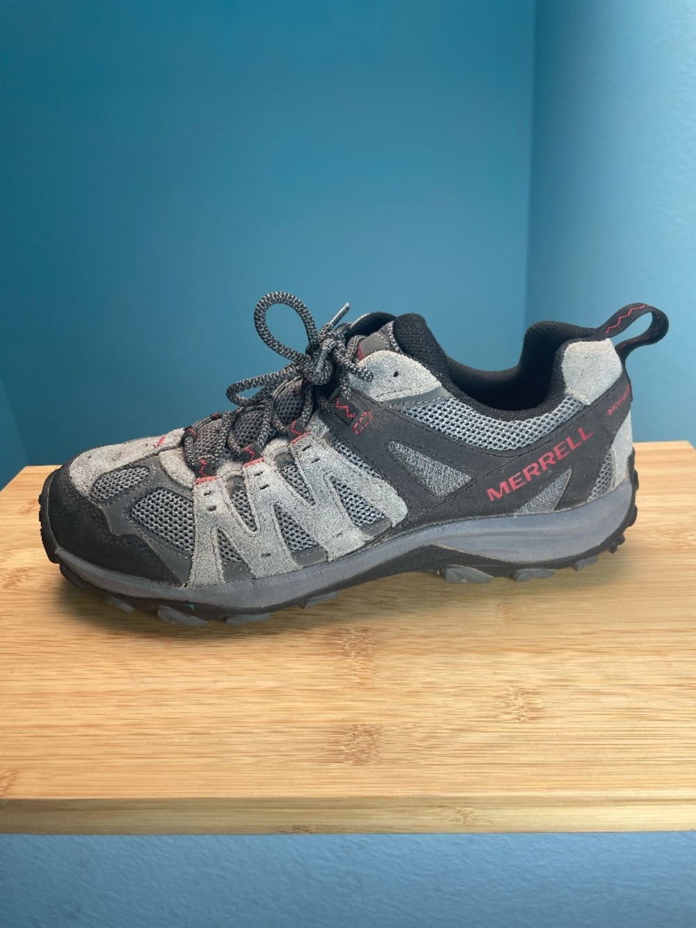 Merrell Accentor 3 Low Mens Hiking Shoes Brown Grey Black Sz 10 Trail Suede Mesh